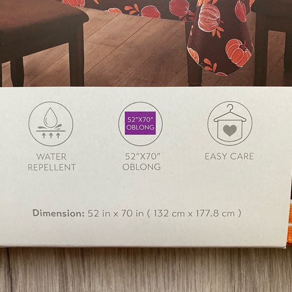 Kirkton House Vinyl 50x70” Oblong Tablecloth with Autumn Design - Picture 3 of 5